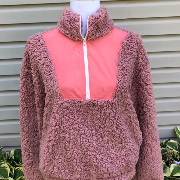 NWT Wild Fable Quarter Zip Pullover Sherpa Jacket - Picture 5 of 8